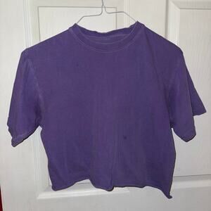 Medium Purple Raw hem Crop Top